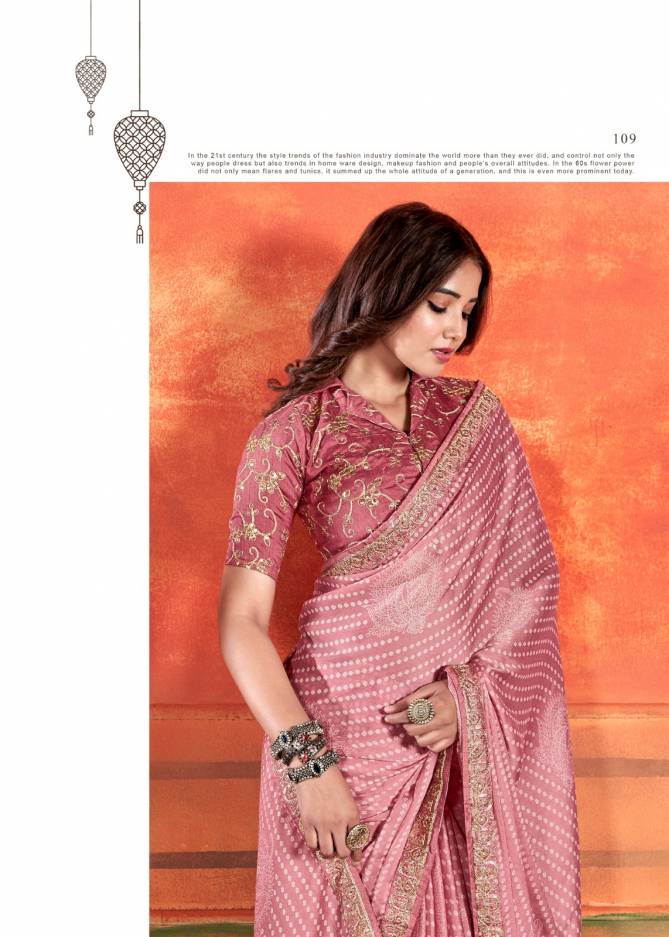 Stavan Pihu Chiffon Embroidery Party Wear Saree Catalog